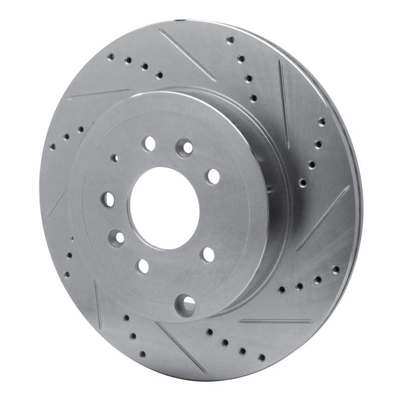 Mazda CX-9 Brake Rotor (1) - Rear Right - R1 Concepts - Drilled & Slotted - Silver - `07-`15